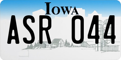 IA license plate ASR044