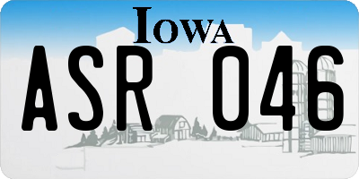 IA license plate ASR046