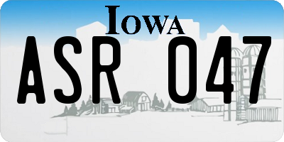 IA license plate ASR047