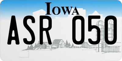 IA license plate ASR050