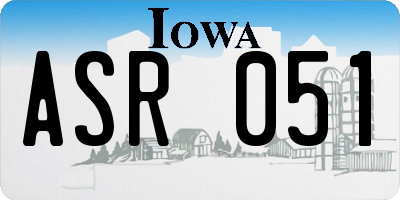 IA license plate ASR051