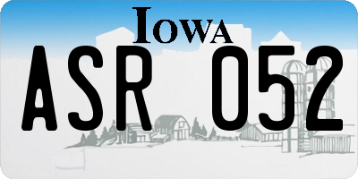 IA license plate ASR052