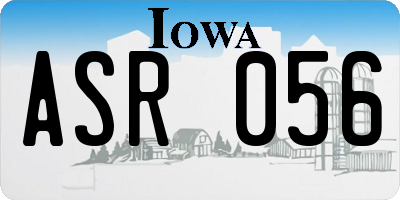 IA license plate ASR056