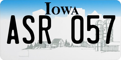 IA license plate ASR057