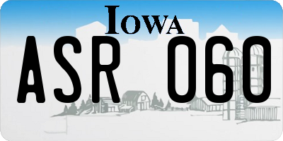 IA license plate ASR060
