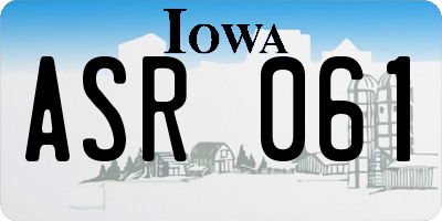 IA license plate ASR061