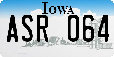 IA license plate ASR064