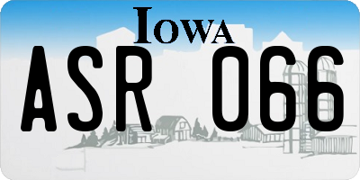 IA license plate ASR066