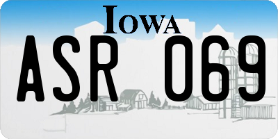 IA license plate ASR069