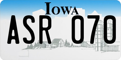 IA license plate ASR070