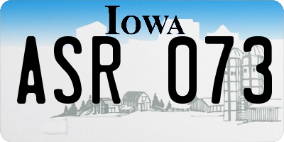 IA license plate ASR073