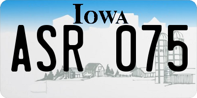 IA license plate ASR075