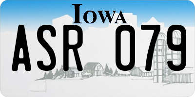 IA license plate ASR079
