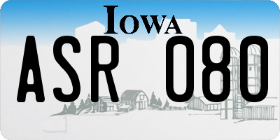 IA license plate ASR080