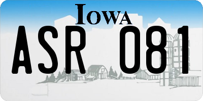 IA license plate ASR081