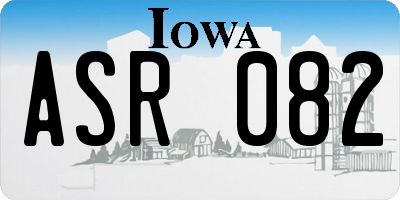 IA license plate ASR082