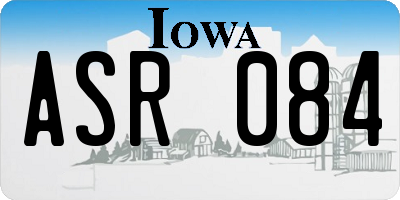 IA license plate ASR084