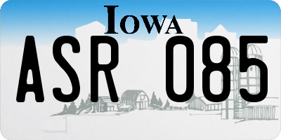 IA license plate ASR085