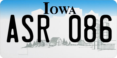IA license plate ASR086