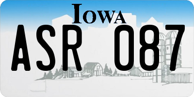 IA license plate ASR087