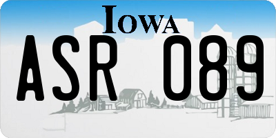 IA license plate ASR089