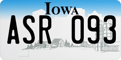 IA license plate ASR093