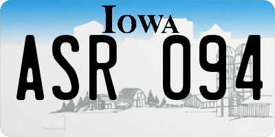 IA license plate ASR094