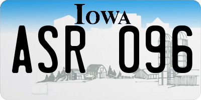 IA license plate ASR096