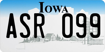 IA license plate ASR099