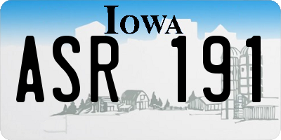 IA license plate ASR191