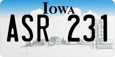 IA license plate ASR231