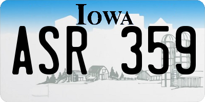 IA license plate ASR359