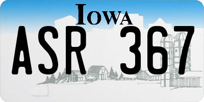 IA license plate ASR367