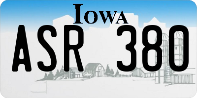 IA license plate ASR380