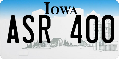 IA license plate ASR400