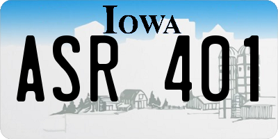 IA license plate ASR401