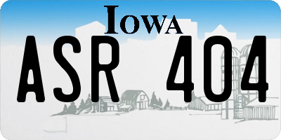 IA license plate ASR404
