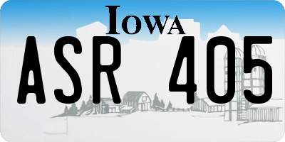 IA license plate ASR405