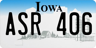 IA license plate ASR406