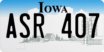 IA license plate ASR407
