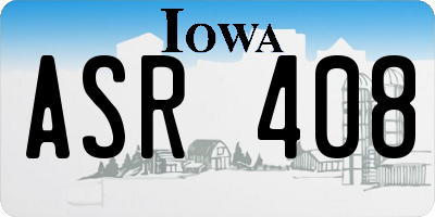 IA license plate ASR408