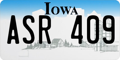IA license plate ASR409