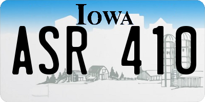 IA license plate ASR410