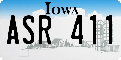 IA license plate ASR411