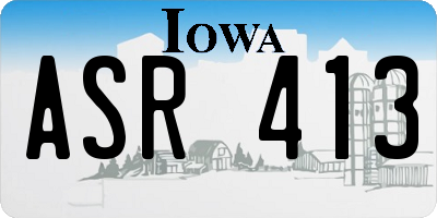 IA license plate ASR413