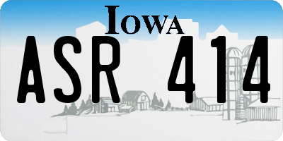 IA license plate ASR414