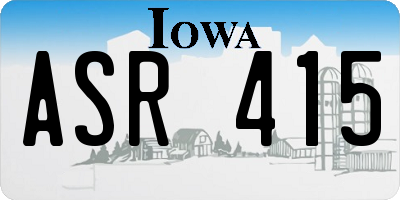 IA license plate ASR415
