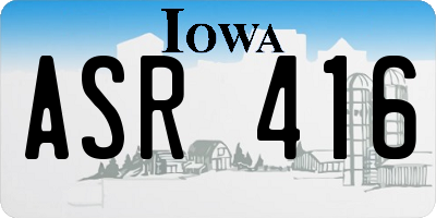 IA license plate ASR416