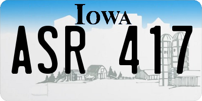 IA license plate ASR417