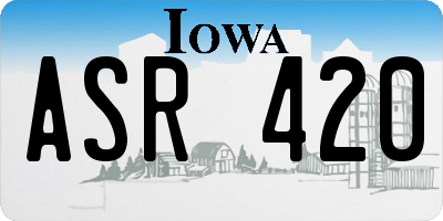 IA license plate ASR420